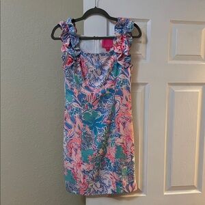 Lilly Pulitzer Steffi Stretch Dress in Pink and Blue